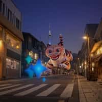 Samsung Mobile Giant Animated Tiger Activates AI