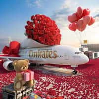 Emirates Plane Takes Off With Giant Bouquet