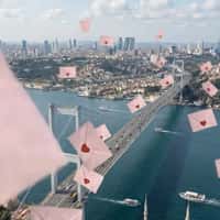 Ilvi Pink Mailbox Sends Envelopes Across Istanbul