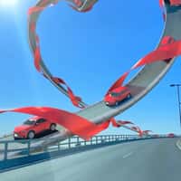 Lexus Red Cars Drive Along Heart Loop 