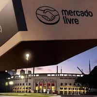 Mercado Livre Giant Box Uncovers Stadium in Brazil