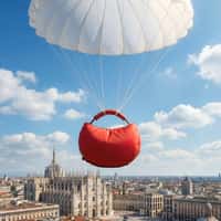 Moschino Bag on Parachute Lands on Store