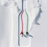 Corte Giara Giant Wine Bottle Dent in Snow