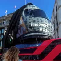 BOSS Giant Helmet on Bus in London