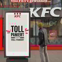 KFC Giant Digital Board Falls on Pavement