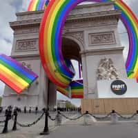 Molten Art Rainbow Loops Around Arc de Triomphe