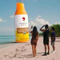 Scotch Boyz Giant Bottle Taken Away by Helicopter