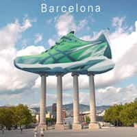 Asics Giant Sneaker Lands on Les Quatre Columnes