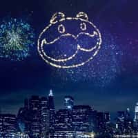 Pringles Logo Lights Up Skyline with Fireworks
