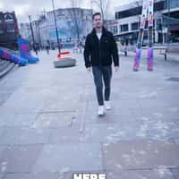 Tobes Giant Sports Equipment Glides on Street