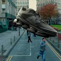 Foot Locker Sneaker Floats Away From Shoebox