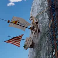 One Piece Ship Ascends Building Facade