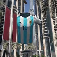 Adidas Drone Brings Argentina Jersey in Dubai