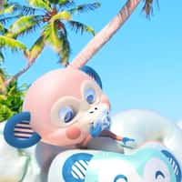 Biolane Giant Pacifier Inflates on Beach