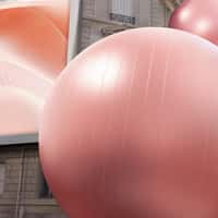 Biotherm Giant Pink Sphere Bursts Out of Billboard