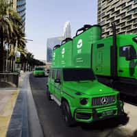 Healthy Buzz Giant Shopping Bags on Truck