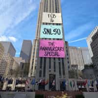NBCUniversal Giant Post-Its on Rockefeller Center