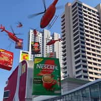 Nescafé Helicopter Coffee Delivery on Highway