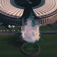 Adidas Blazing Football Outside Stadium in Berlin