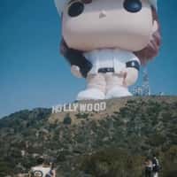 Kinder Giant Dustin Funko Pop on Hollywood Hill