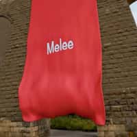 Melee Giant Banner Unfolds on Stone Archway
