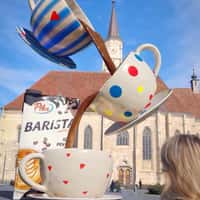 Lidl Giant Milk Carton Pours Into Oversized Mugs