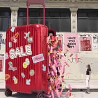 Burga Giant Suitcase Overflows With Products