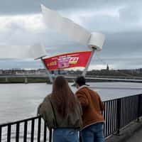 SPAR Giant Toilet Rolls on Bridge