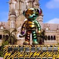 Zara Inflatable Metallic Tiger Riding on Bus
