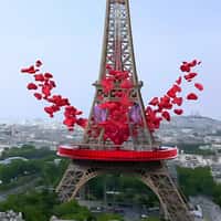 Zara Eiffel Tower Floating Heart Balloons