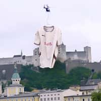 FC Red Bull Salzburg Jersey Delivery by Helicopter