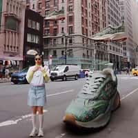 Tory Burch Sneakers Flying Like Cars Above Street