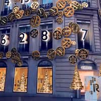 Rabanne Floating Golden Pendants Outside Store