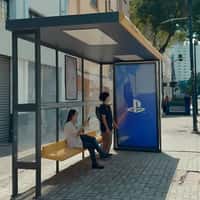 PlayStation Ad Flips Into Table Game at Bus Stop