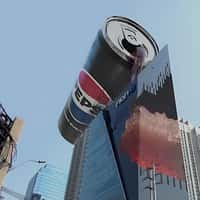 Pepsi Giant Can Pours Cola Inside Building