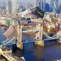 Victoria Beckham Bags Sliding at Tower Bridge