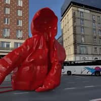 MMC Red Jacket Floats Through the City Streets