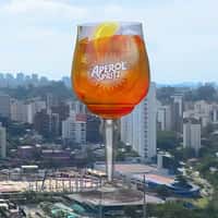Aperol Spritz Giant Wine Glass in São Paulo