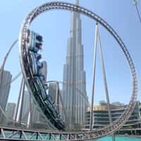 Lenovo Roller Coaster Park Above Canal in Dubai