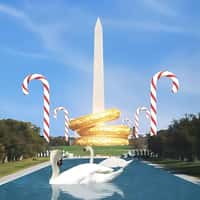Prime Video Candy Cane and Golden Rings Land at Monument