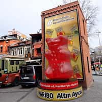 Haribo Helicopter Delivers Red Gummy Bear