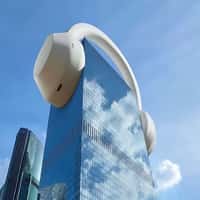 Technopark Skyscraper Wearing Headphones