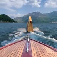 Jacquemus Yellow Bag Boat at Lake Como