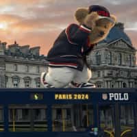 Ralph Lauren Polo Bear Riding on Top of Bus in Paris