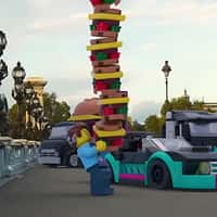 LEGO Minifigure Balances Burger Stack