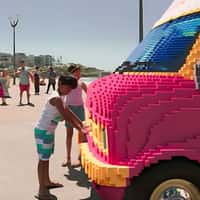 LEGO Santa Ice Cream Truck at the Beach