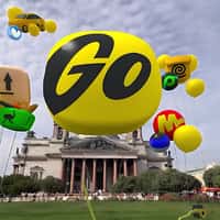 Yandex Go Logo Inflates at St. Isaac's Cathedral
