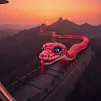 Qatar Airways Snake at the Great Wall of China