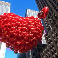 Victoria’s Secret Heart Balloons Cluster in NYC