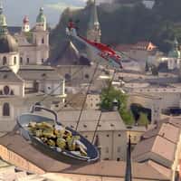 Spar Helicopter Delivers Dessert on Pan in Austria